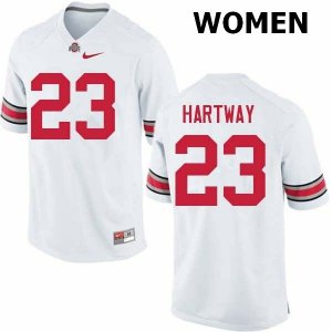 NCAA Ohio State Buckeyes Women's #23 Michael Hartway White Nike Football College Jersey AQC7445RK